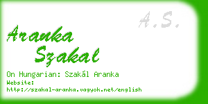 aranka szakal business card