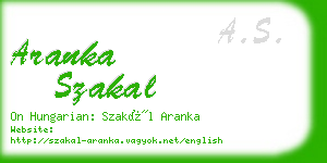 aranka szakal business card